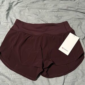 LULULEMON SPEED UP SHORT 4” BURGUNDY